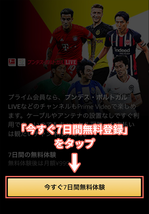 ブンデス・ポルトガルLIVE登録方法2