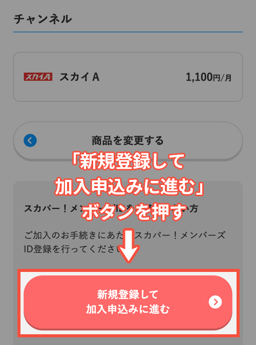 スカパーでスカイAを契約する手順5